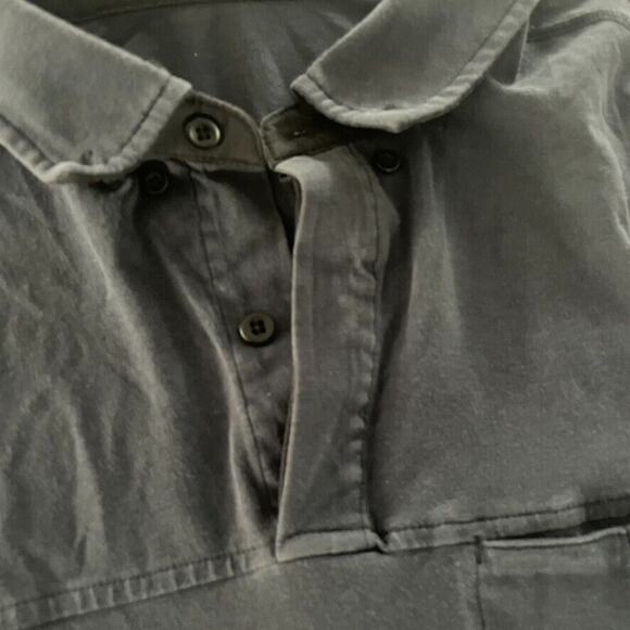 Lululemon Faded Blue Gray Performance Athletic Polo Shirt Tail Pocket - Picture 2 of 7